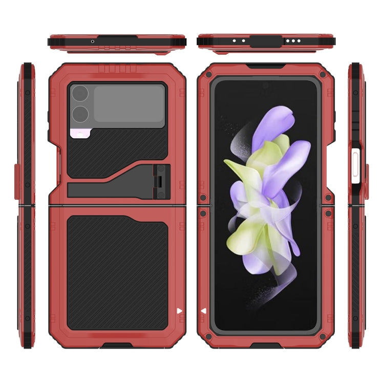 For Samsung Galaxy Z Flip4 LK Metal Shockproof Life Waterproof Dustproof Phone Case with Folding Holder