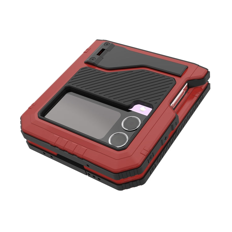 For Samsung Galaxy Z Flip4 LK Metal Shockproof Life Waterproof Dustproof Phone Case with Folding Holder