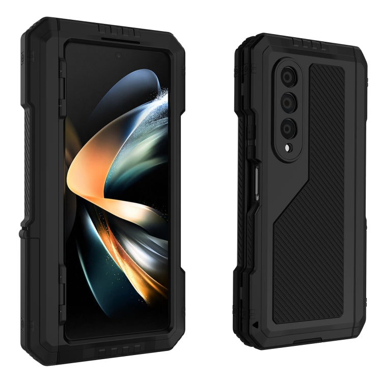 For Samsung Galaxy Z Fold4 LK Metal Shockproof Life Waterproof Dustproof Phone Case with Folding Holder