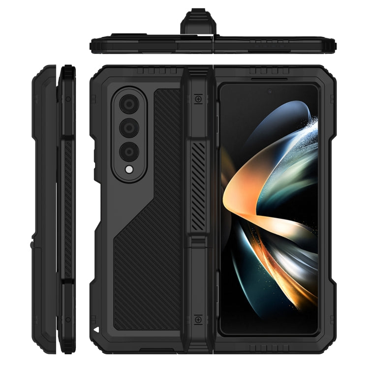 For Samsung Galaxy Z Fold4 LK Metal Shockproof Life Waterproof Dustproof Phone Case with Folding Holder