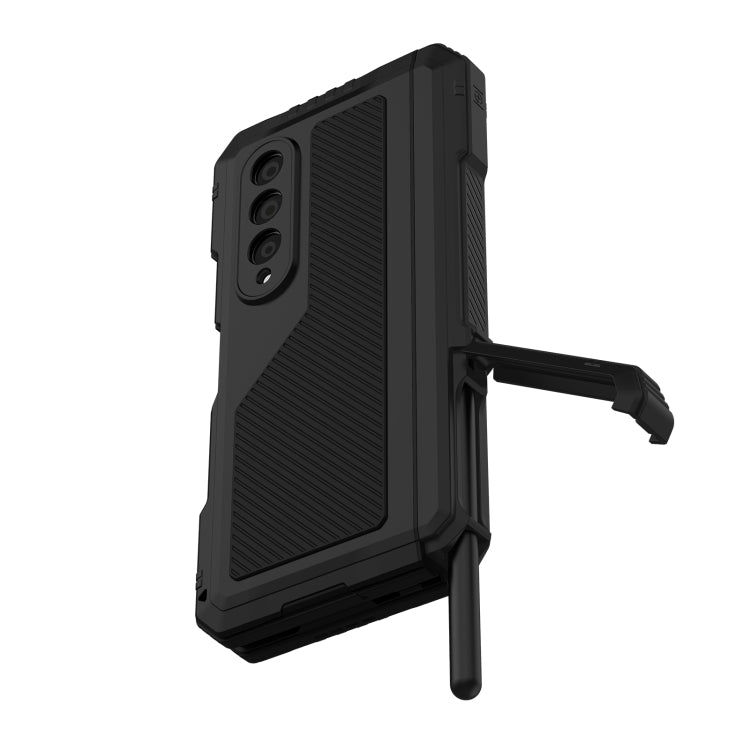 For Samsung Galaxy Z Fold4 LK Metal Shockproof Life Waterproof Dustproof Phone Case with Folding Holder