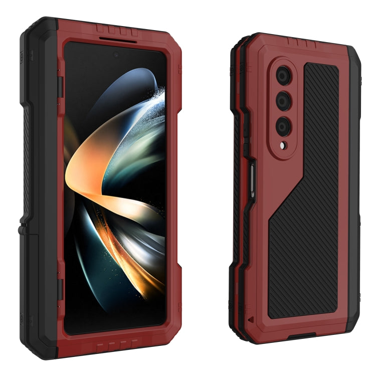 For Samsung Galaxy Z Fold4 LK Metal Shockproof Life Waterproof Dustproof Phone Case with Folding Holder