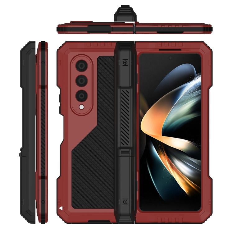 For Samsung Galaxy Z Fold4 LK Metal Shockproof Life Waterproof Dustproof Phone Case with Folding Holder