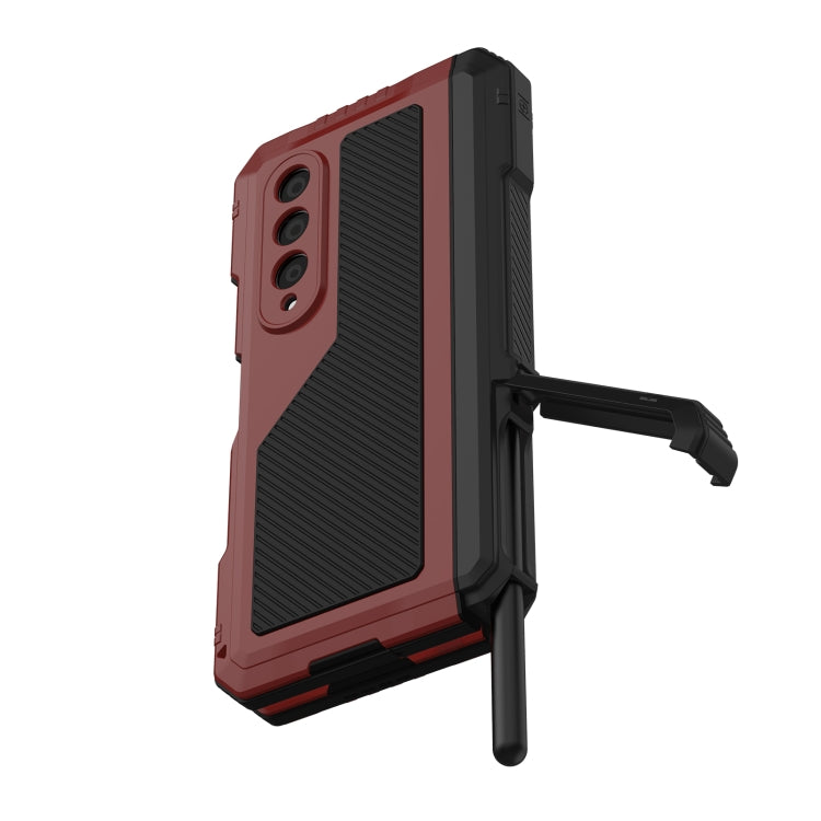 For Samsung Galaxy Z Fold4 LK Metal Shockproof Life Waterproof Dustproof Phone Case with Folding Holder