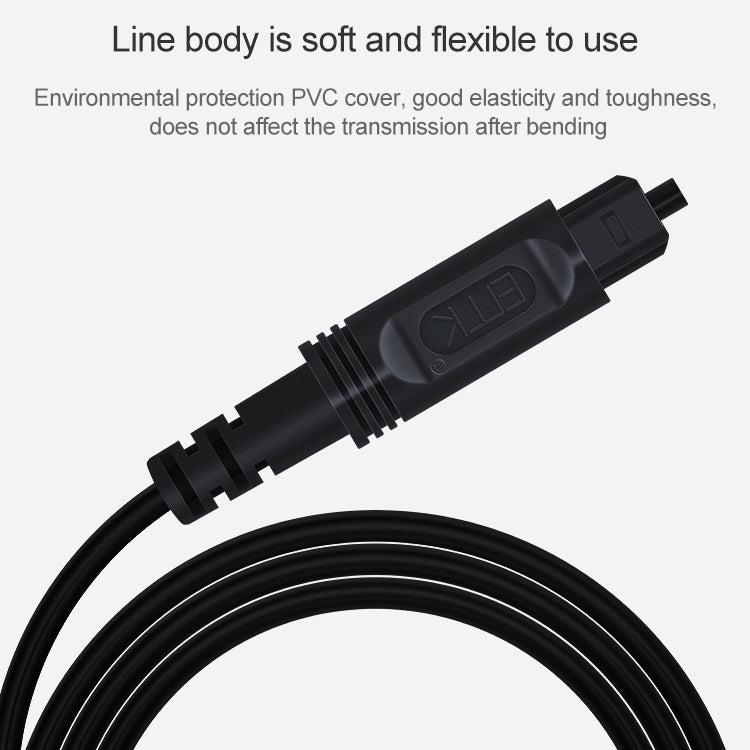 15m EMK OD4.0mm Square Port to Square Port Digital Audio Speaker Optical Fiber Connecting Cable