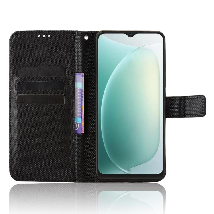 For Blackview Wave 9C Diamond Texture Leather Phone Case