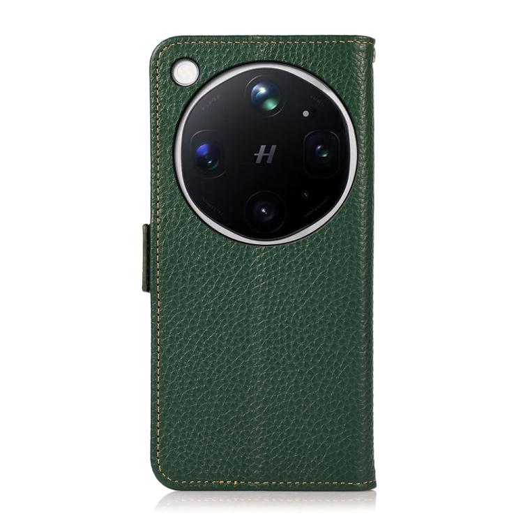 For OPPO Find X9 Ultra 5G KHAZNEH Side-Magnetic Litchi Genuine Leather RFID Phone Case
