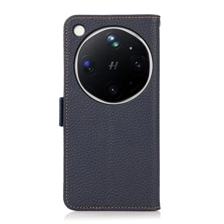 For OPPO Find X9 Ultra 5G KHAZNEH Side-Magnetic Litchi Genuine Leather RFID Phone Case