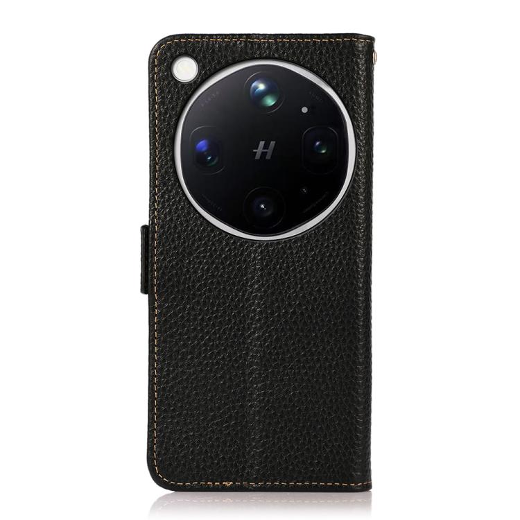 For OPPO Find X9 Ultra 5G KHAZNEH Side-Magnetic Litchi Genuine Leather RFID Phone Case