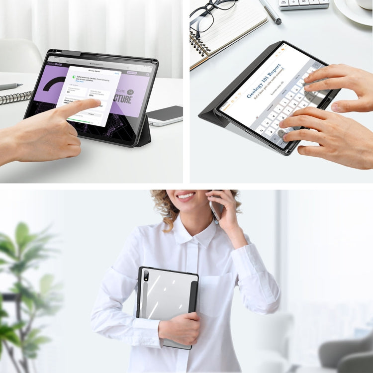 For Samsung Galaxy Tab S10+ DUX DUCIS TOBY Series Antiskid Leather Tablet Case with Sleep / Wake-up Function