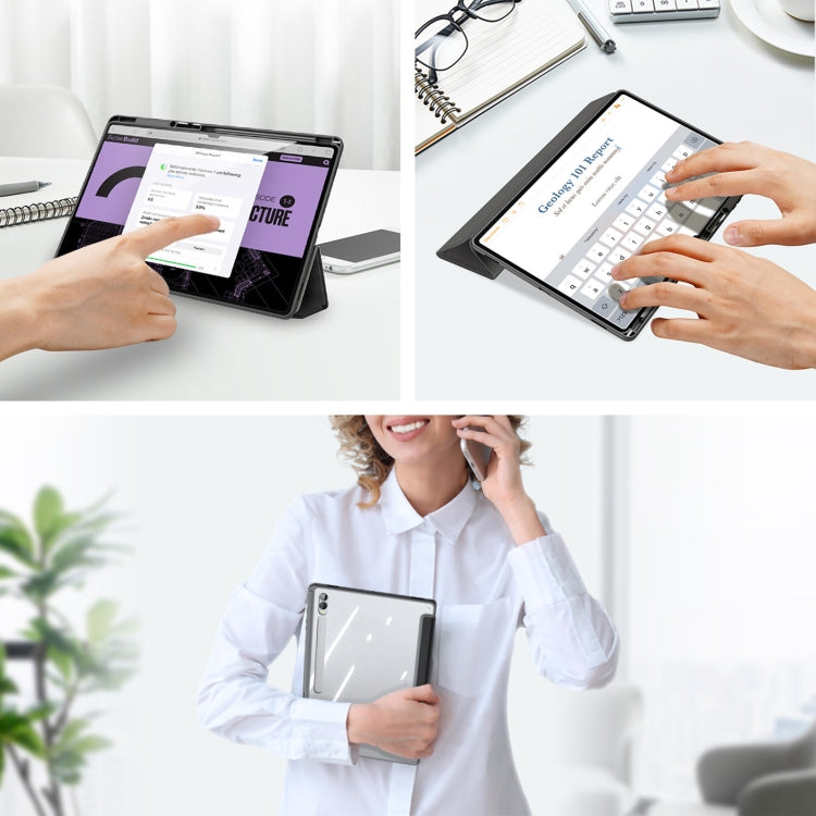 For Samsung Galaxy Tab S10 Ultra DUX DUCIS TOBY Series Antiskid Leather Tablet Case with Sleep / Wake-up Function