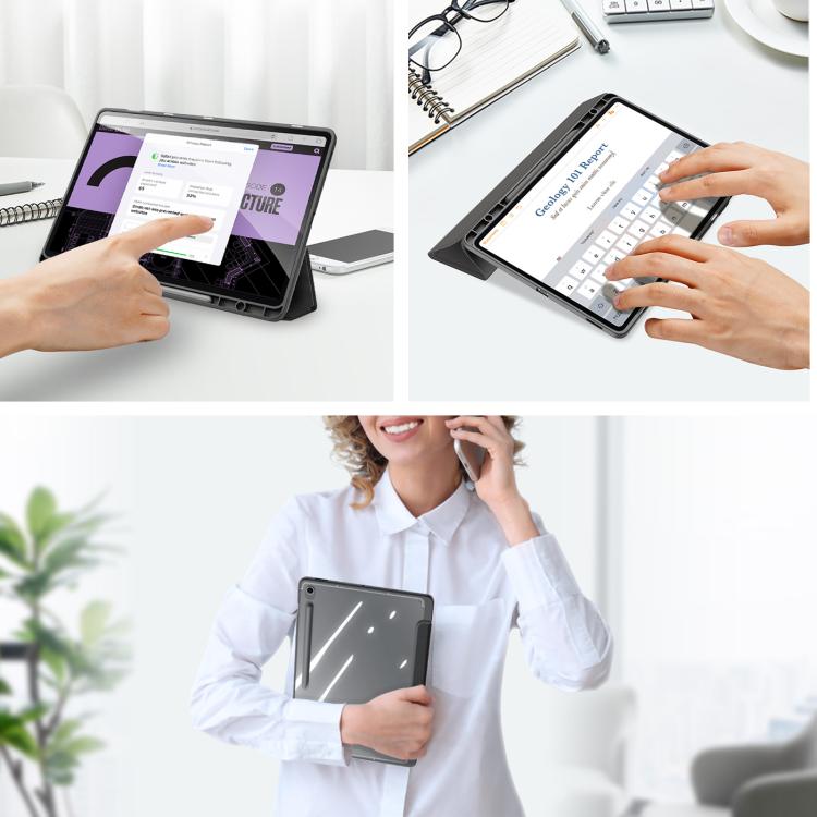 For Samsung Galaxy Tab S10 FE+ DUX DUCIS TOBY Series Antiskid Leather Tablet Case with Sleep / Wake-up Function