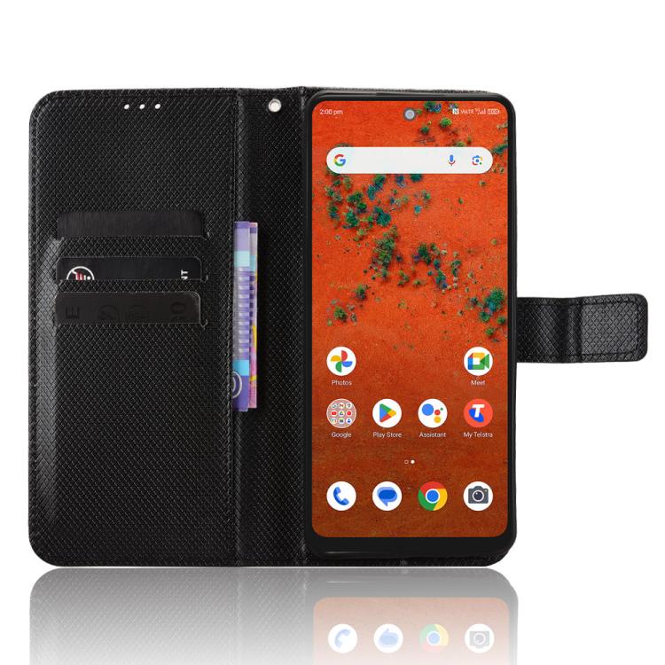 For ZTE A75 Pro / Telstra T-Elite 5G Diamond Texture Leather Phone Case