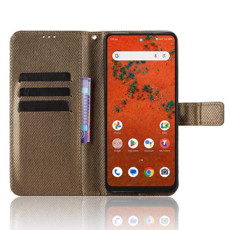 For ZTE A75 Pro / Telstra T-Elite 5G Diamond Texture Leather Phone Case
