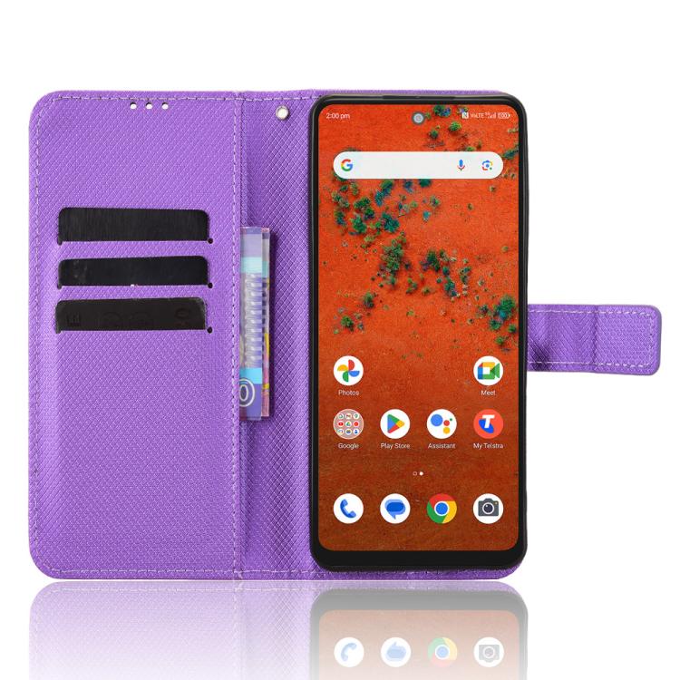 For ZTE A75 Pro / Telstra T-Elite 5G Diamond Texture Leather Phone Case