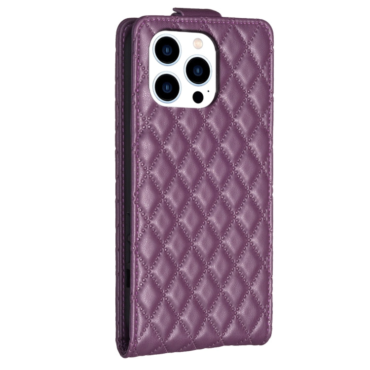 For iPhone 16 Pro Diamond Lattice Vertical Flip Leather Phone Case