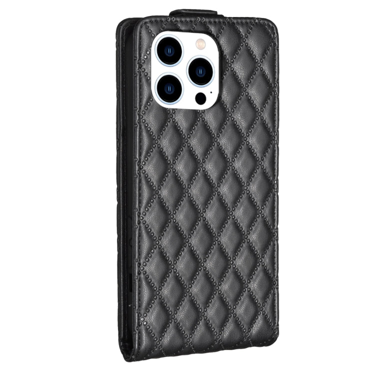 For iPhone 16 Pro Diamond Lattice Vertical Flip Leather Phone Case