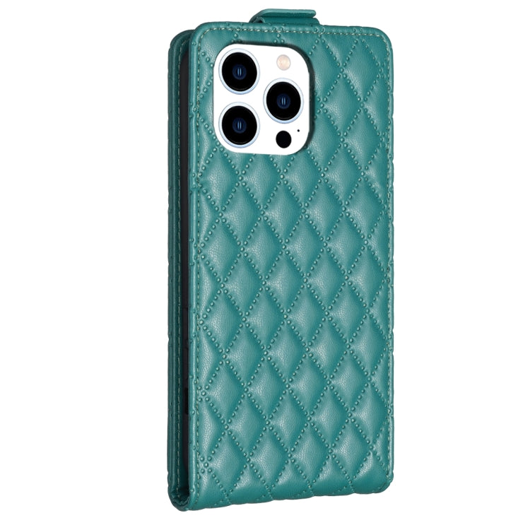 For iPhone 16 Pro Diamond Lattice Vertical Flip Leather Phone Case