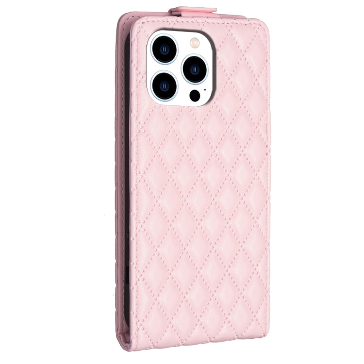 For iPhone 16 Pro Diamond Lattice Vertical Flip Leather Phone Case