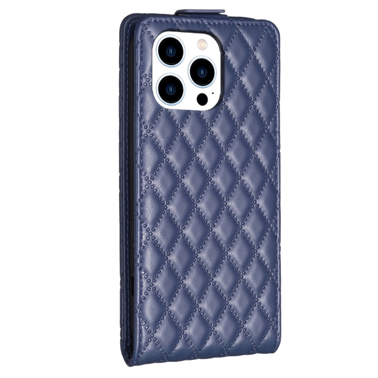 For iPhone 16 Pro Diamond Lattice Vertical Flip Leather Phone Case