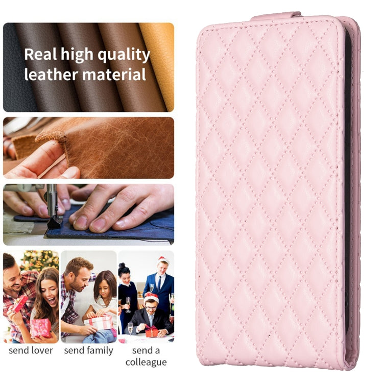 For iPhone 16 Plus Diamond Lattice Vertical Flip Leather Phone Case
