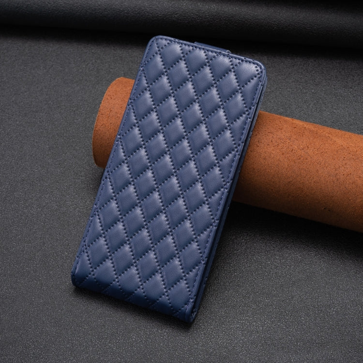 For iPhone 16 Plus Diamond Lattice Vertical Flip Leather Phone Case