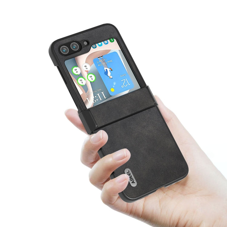 For Samsung Galaxy Z Flip6 ABEEL Two-color Calf Texture PU Phone Case