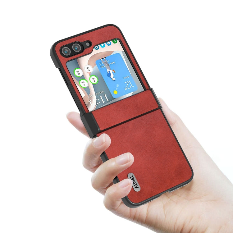 For Samsung Galaxy Z Flip6 ABEEL Two-color Calf Texture PU Phone Case