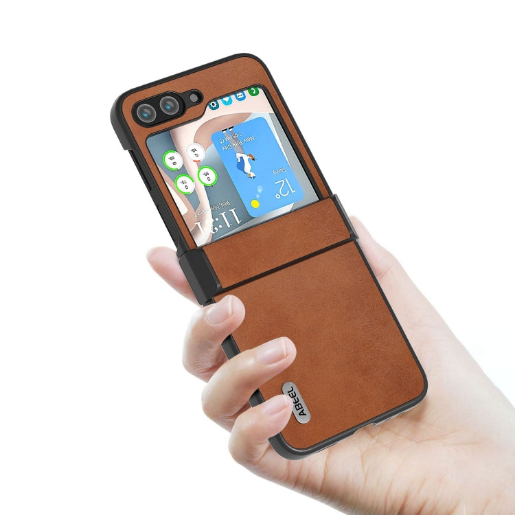 For Samsung Galaxy Z Flip6 ABEEL Two-color Calf Texture PU Phone Case