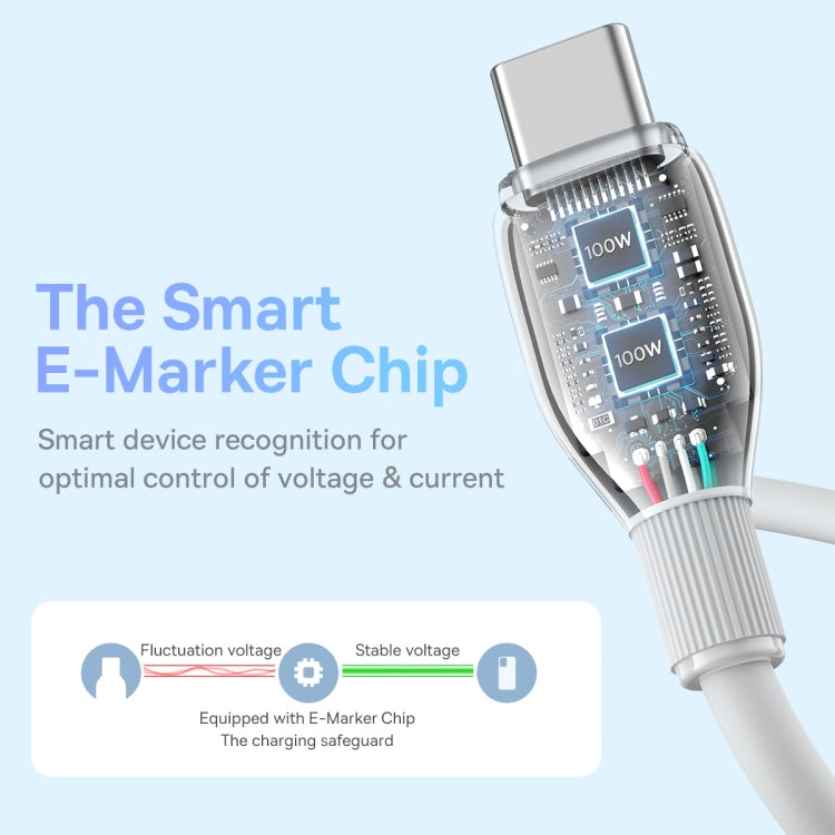 Baseus Pudding Series 100W Type-C to Type-C Fast Charging Data Cable, Length:
