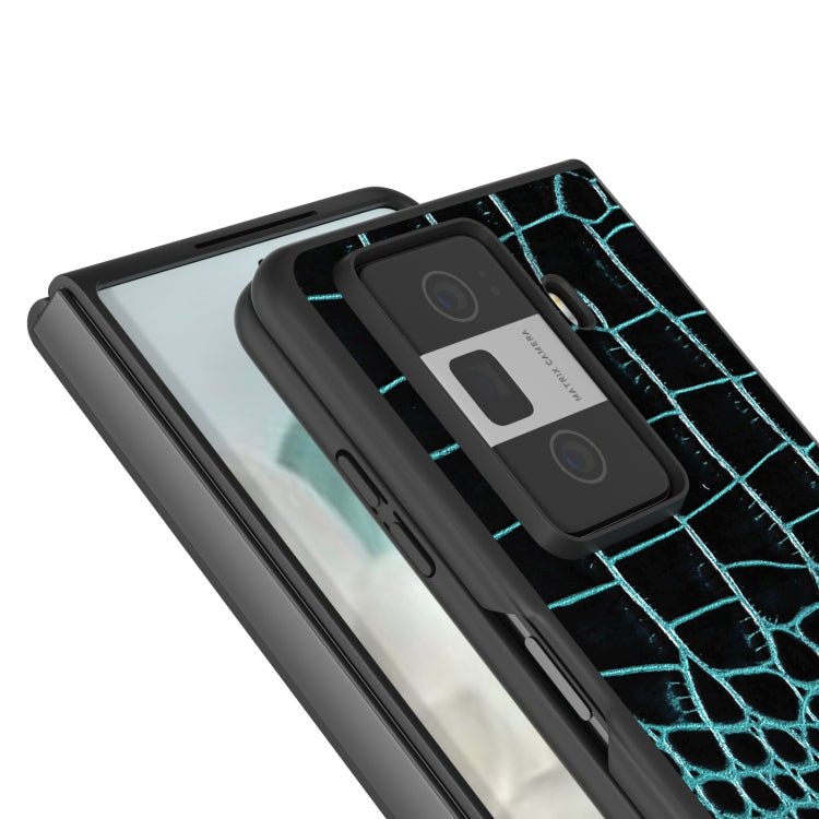 For Honor Magic Vs3 ABEEL Genuine Leather Crocodile Pattern Black Edge Phone Case