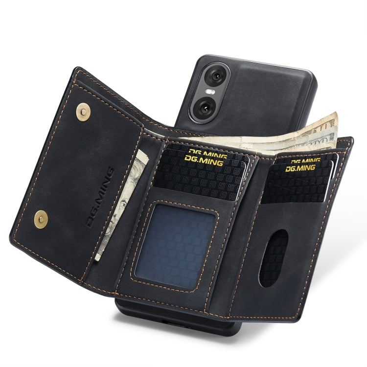 For Sony Xperia 10 VI DG.MING M1 Series 3-Fold Multi Card Wallet + Magnetic Phone Case