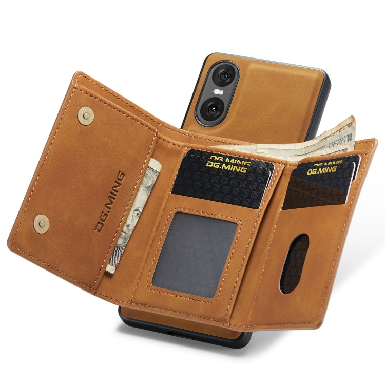 For Sony Xperia 10 VI DG.MING M1 Series 3-Fold Multi Card Wallet + Magnetic Phone Case
