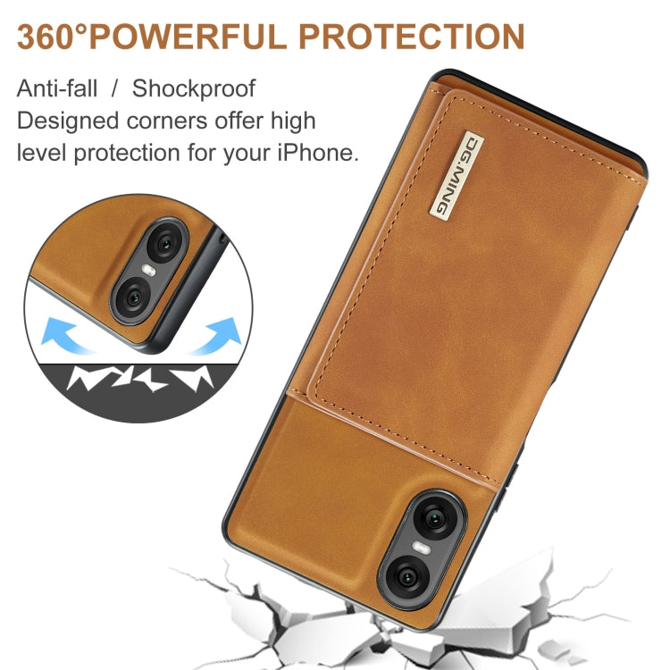 For Sony Xperia 10 VI DG.MING M1 Series 3-Fold Multi Card Wallet + Magnetic Phone Case