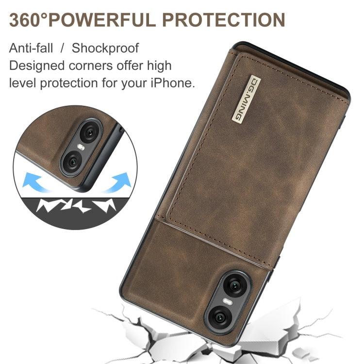 For Sony Xperia 10 VI DG.MING M1 Series 3-Fold Multi Card Wallet + Magnetic Phone Case