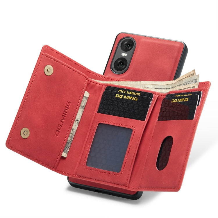 For Sony Xperia 10 VI DG.MING M1 Series 3-Fold Multi Card Wallet + Magnetic Phone Case