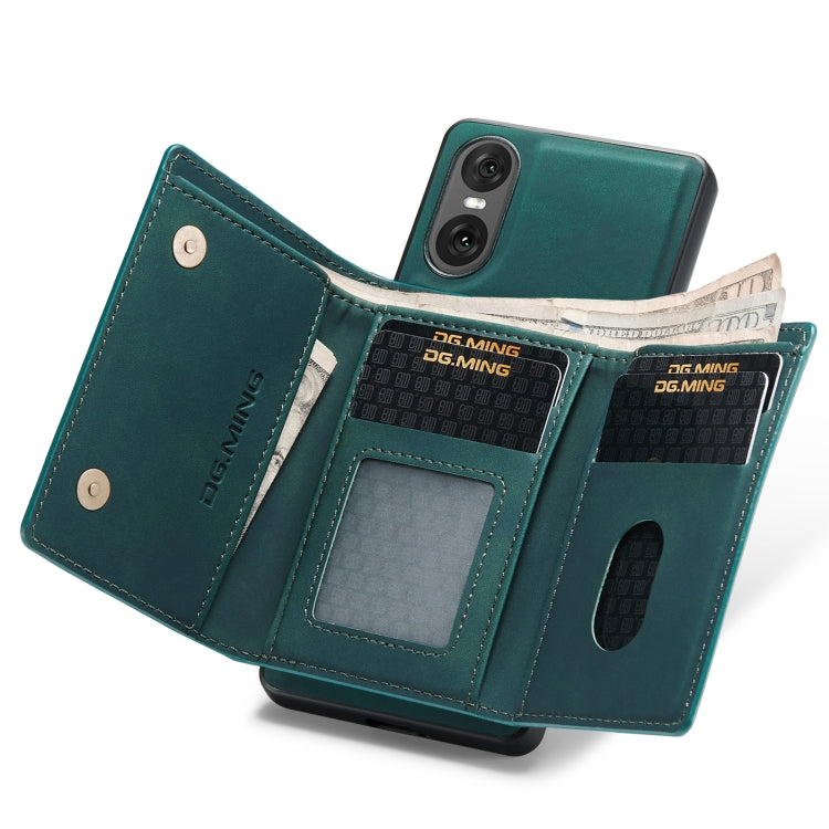 For Sony Xperia 10 VI DG.MING M1 Series 3-Fold Multi Card Wallet + Magnetic Phone Case