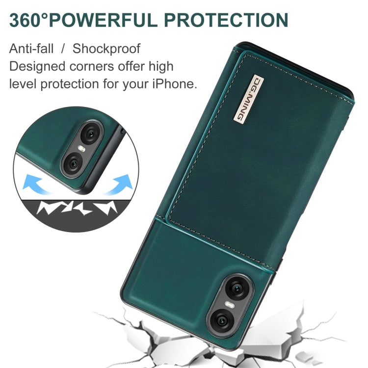 For Sony Xperia 10 VI DG.MING M1 Series 3-Fold Multi Card Wallet + Magnetic Phone Case