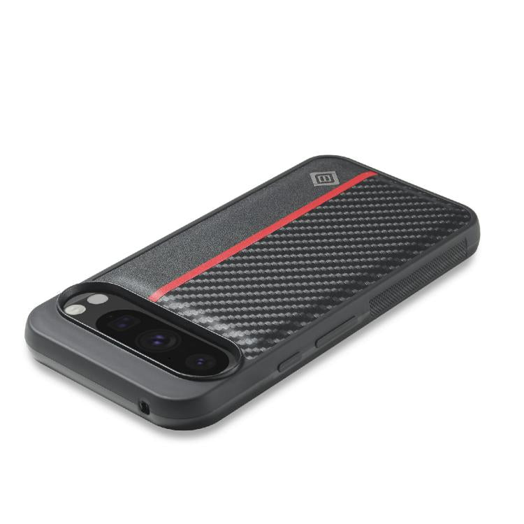 For Google Pixel 9a LC.IMEEKE 3 in 1 Carbon Fiber Texture Shockproof Phone Case - Black