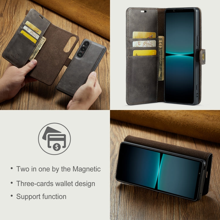 For Sony Xperia 1 VI DG.MING Crazy Horse Texture Detachable Magnetic Leather Phone Case