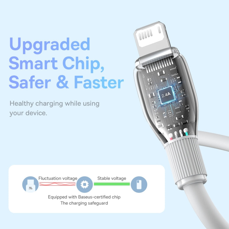 Baseus Pudding Series 2.4A USB to 8 Pin Fast Charging Data Cable, Length: