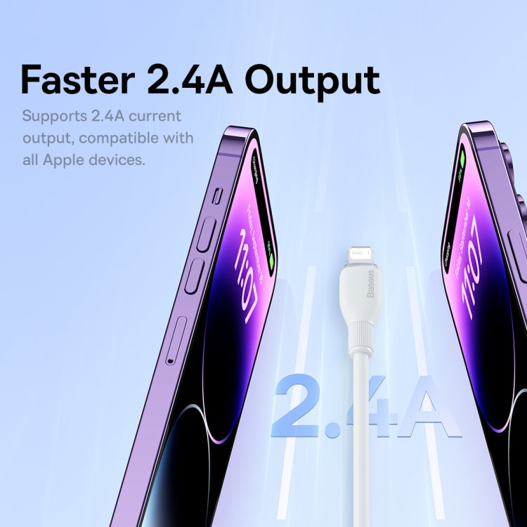 Baseus Pudding Series 2.4A USB to 8 Pin Fast Charging Data Cable, Length: