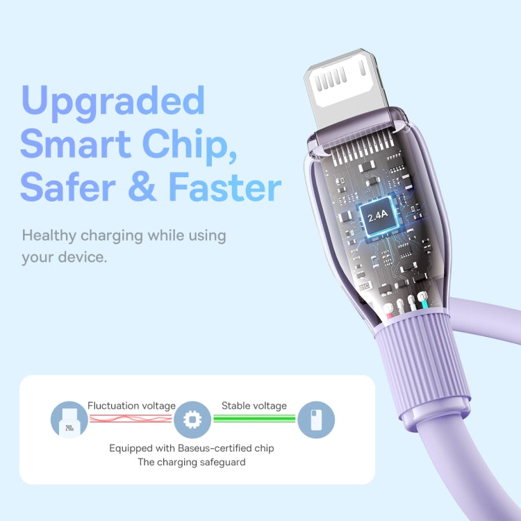 Baseus Pudding Series 2.4A USB to 8 Pin Fast Charging Data Cable, Length: