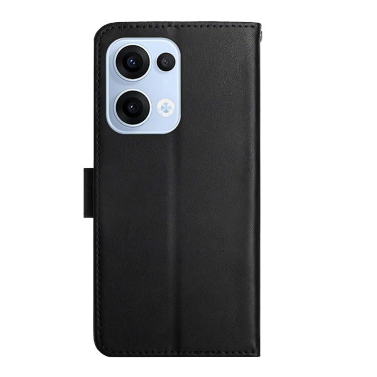 For OPPO Reno13 Global HT02 Genuine Leather Fingerprint-proof Flip Phone Case
