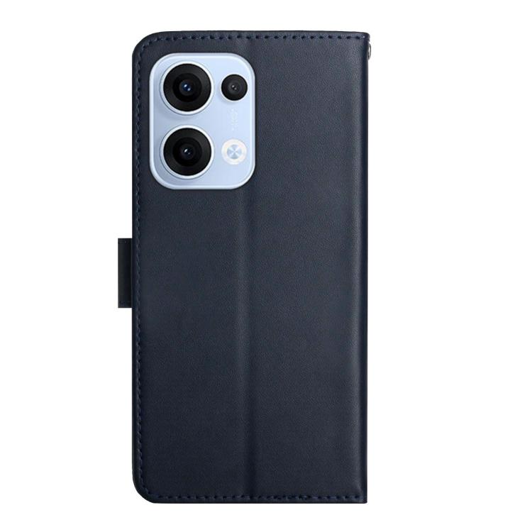For OPPO Reno13 Global HT02 Genuine Leather Fingerprint-proof Flip Phone Case