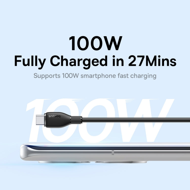 Baseus Pudding Series 100W USB to Type-C Fast Charging Data Cable, Length: