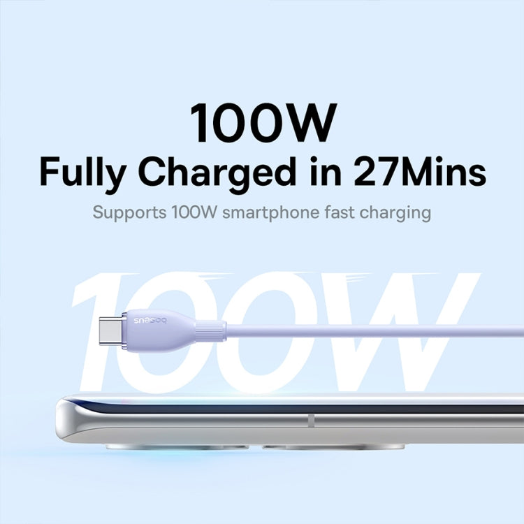 Baseus Pudding Series 100W USB to Type-C Fast Charging Data Cable, Length: