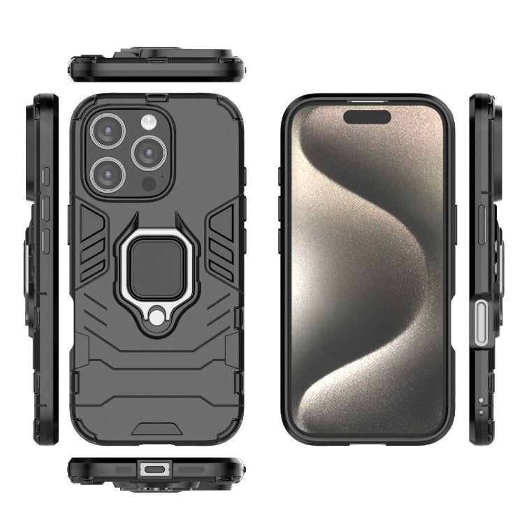 For iPhone 16 Pro Shockproof PC + TPU Holder Phone Case