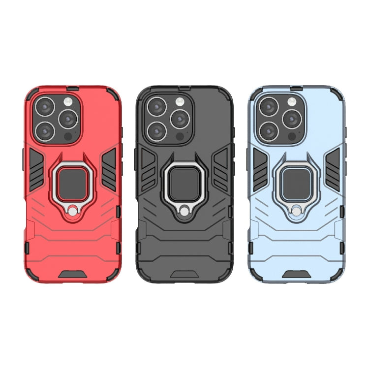 For iPhone 16 Pro Shockproof PC + TPU Holder Phone Case
