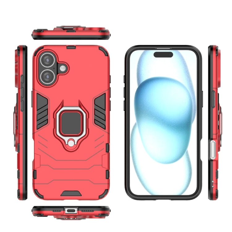 For iPhone 16 Plus Shockproof PC + TPU Holder Phone Case